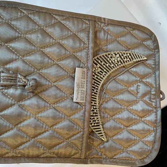 Vintage Brighton Bib Choker New with Tag, Quilted Pouch, Floral Motif - Picture 6 of 11